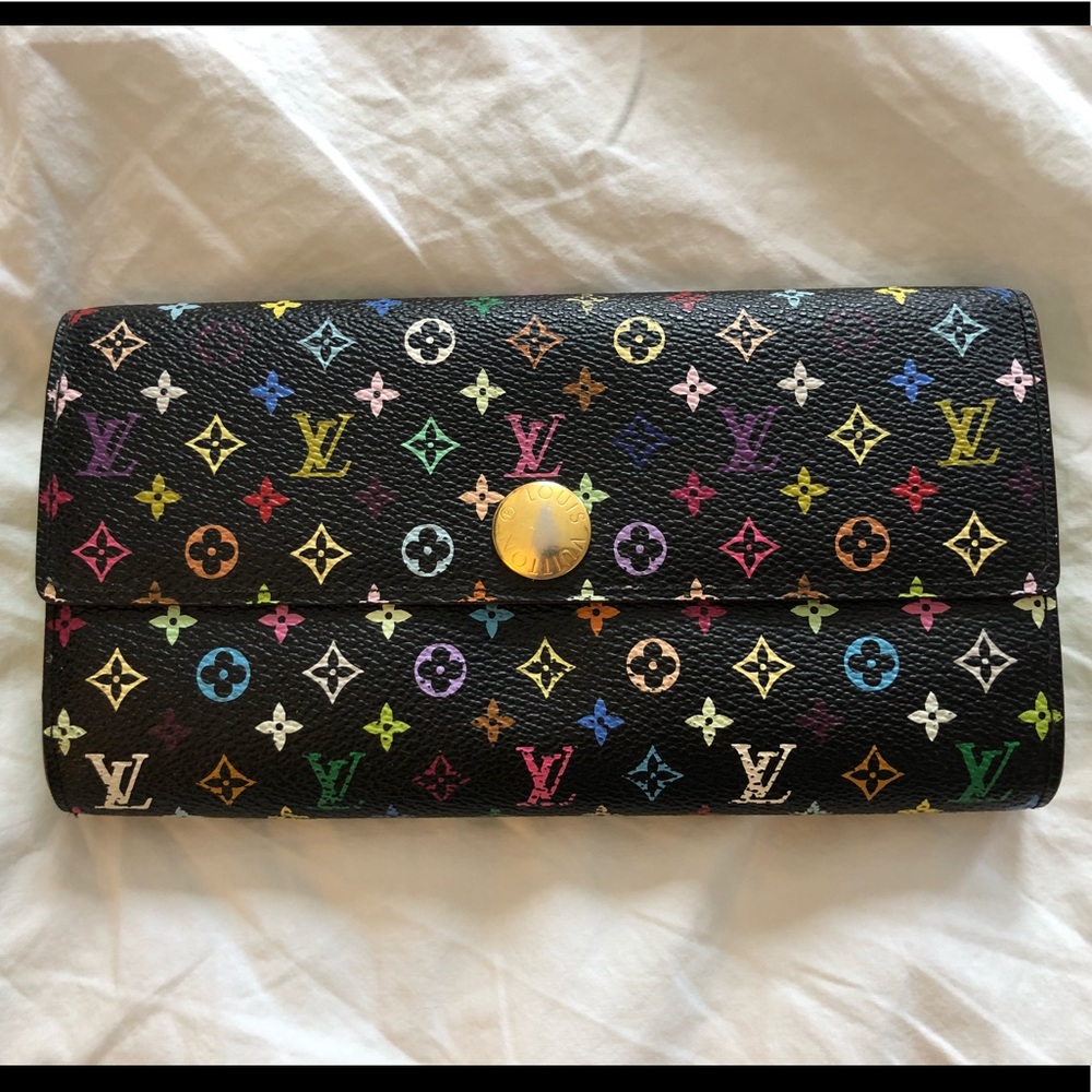 Louis Vuitton Black Monogram Multicolor Wallet